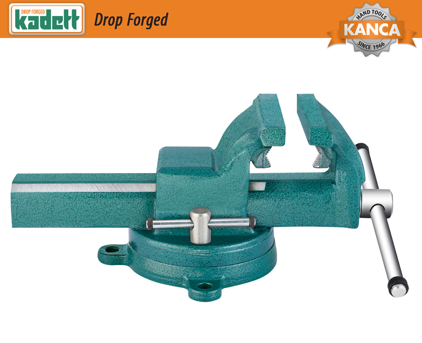 KANCA - KADETT PIPE AND BENCH VISE With 360° Rotating Swivel Base, Drop-Forged Pipe and Bench Vise
