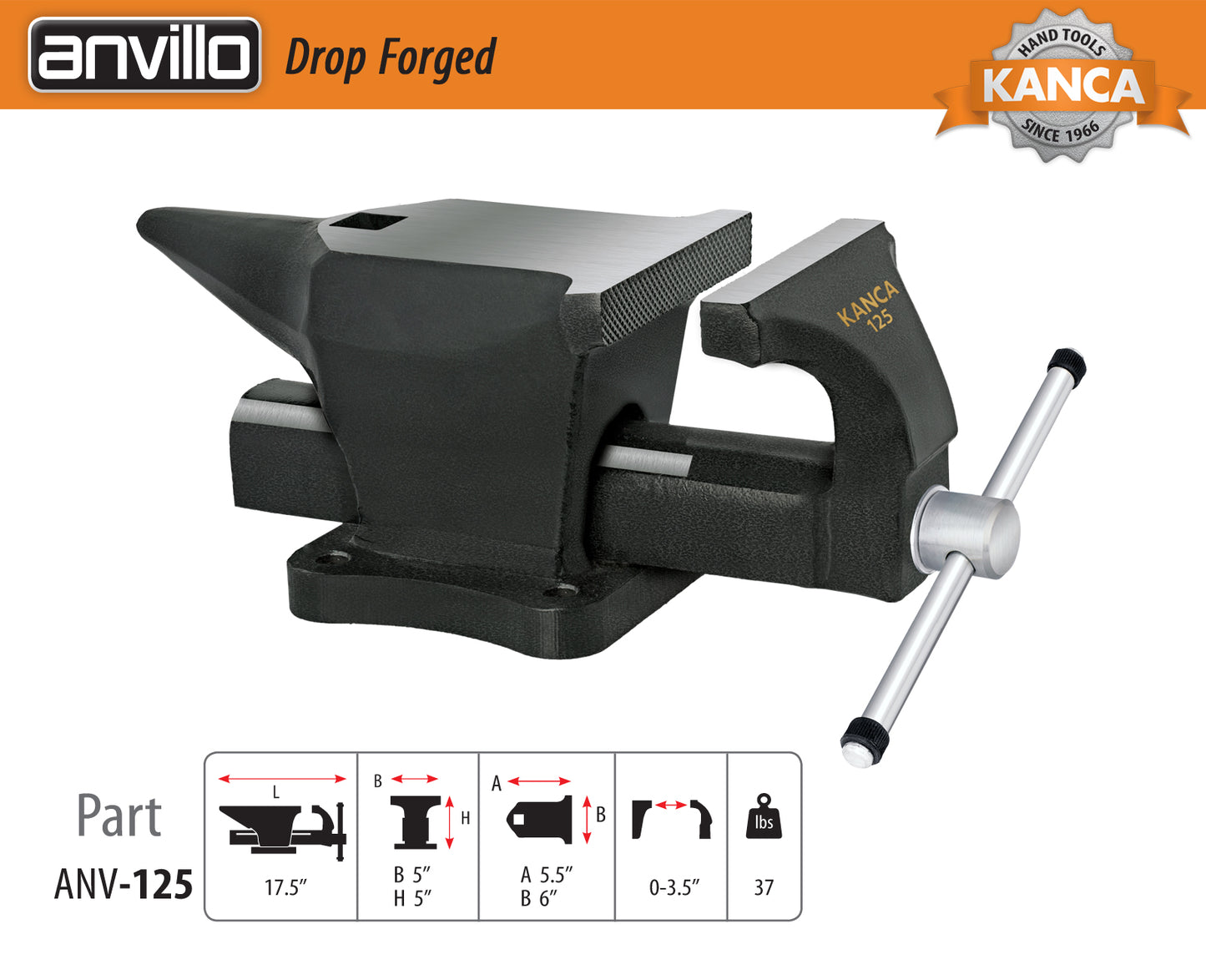 KANCA- ANVILLO - Anvil and Vise Combination, 5"