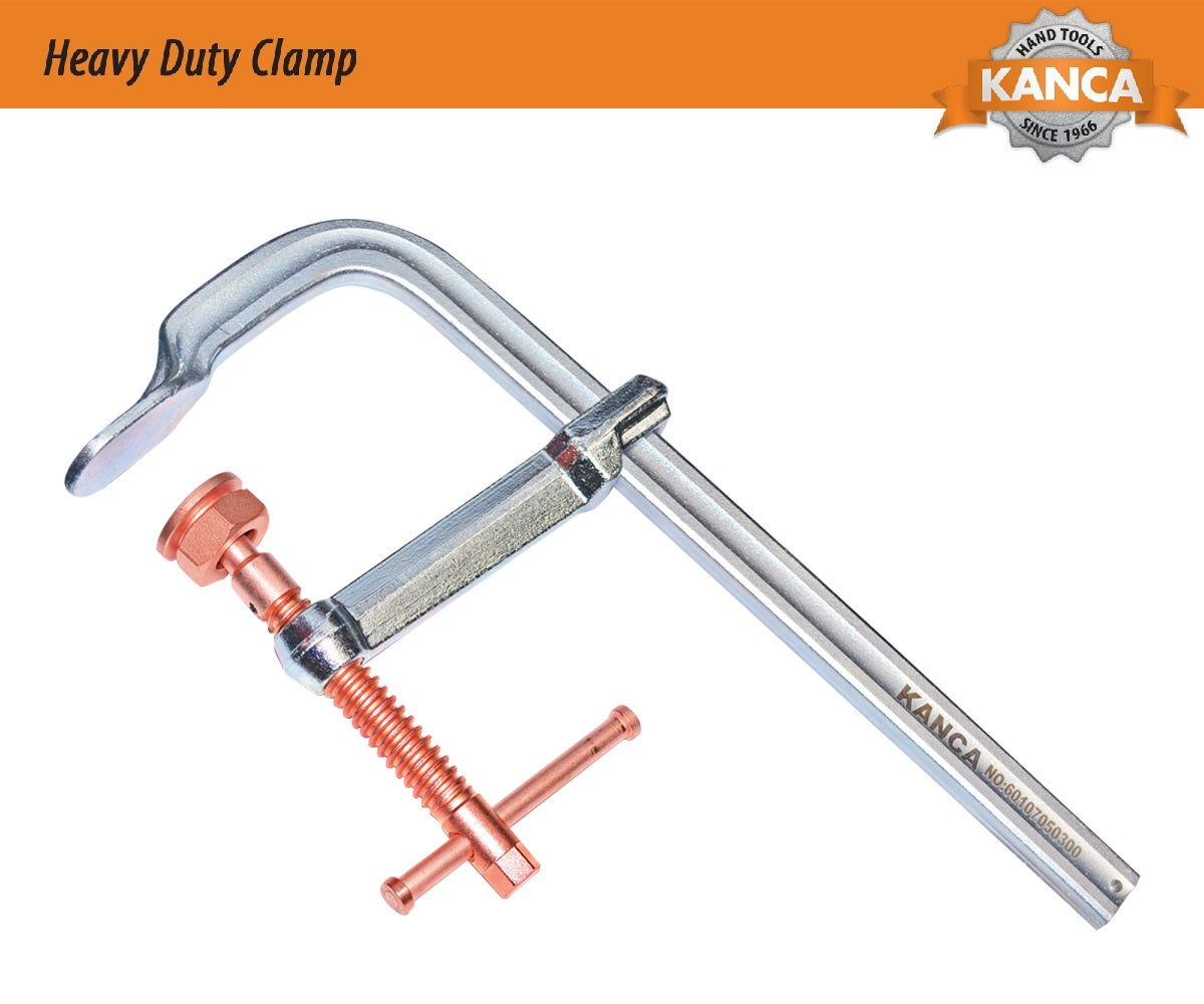 KANCA - Heavy Duty Clamps with Copper Plated Spindle, Clamping Force: 12,000 N