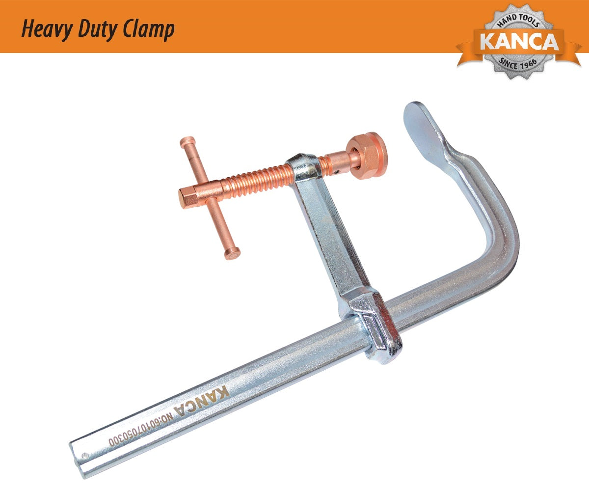 KANCA - Heavy Duty Clamps with Copper Plated Spindle, Clamping Force: 12,000 N