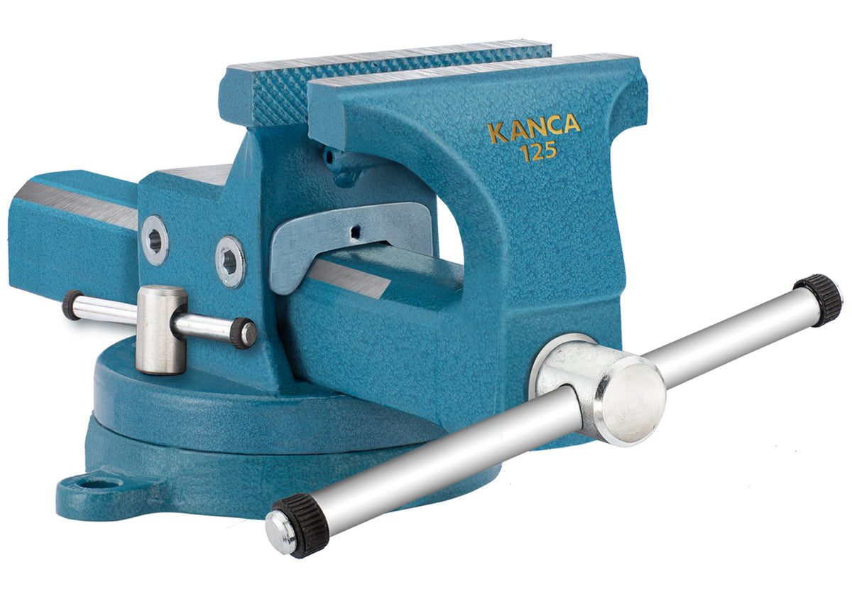 KANCA - FORTISSIMO BENCH VISE with 360° Rotating Swivel Base, Drop-Forged Bench Vise