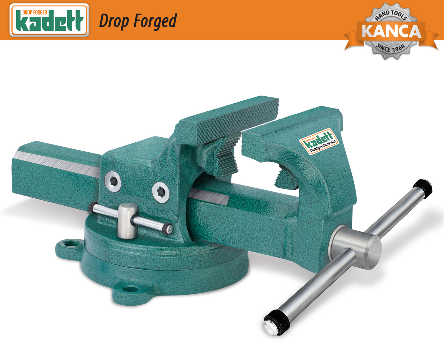 KANCA - KADETT PIPE AND BENCH VISE With 360° Rotating Swivel Base, Drop-Forged Pipe and Bench Vise