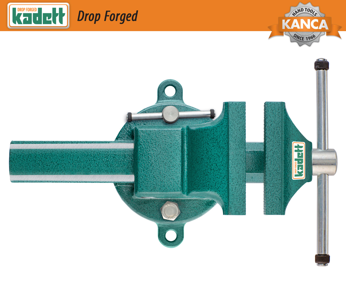 KANCA - KADETT PIPE AND BENCH VISE With 360° Rotating Swivel Base, Drop-Forged Pipe and Bench Vise