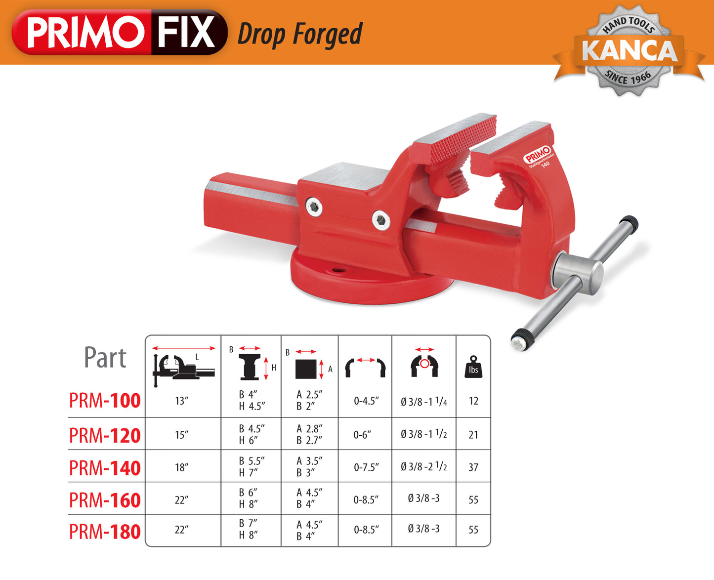 KANCA - PRIMO PIPE AND BENCH VISE with 360° Rotating Swivel Base, Drop-Forged Pipe and Bench Vise