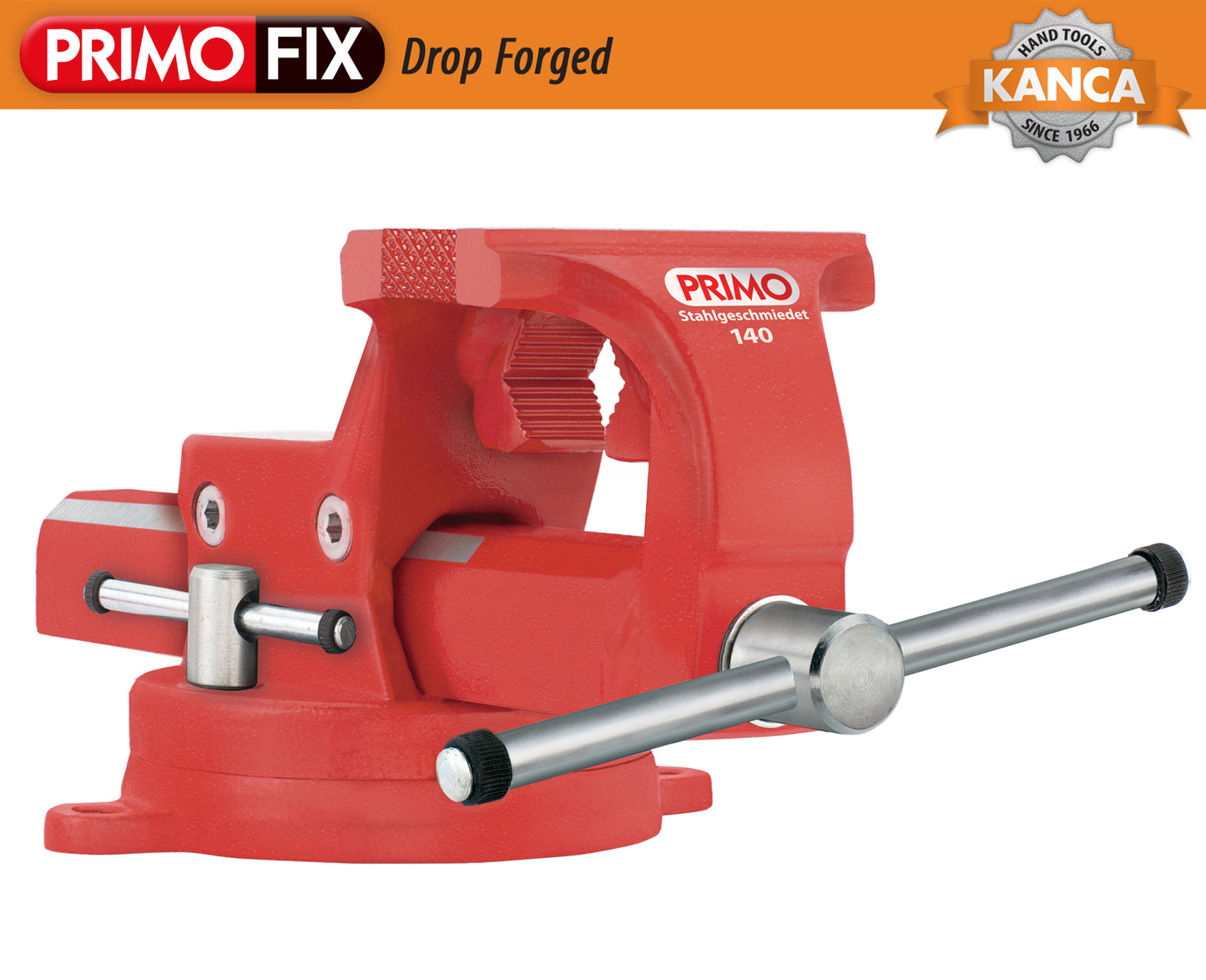 KANCA - PRIMO PIPE AND BENCH VISE with 360° Rotating Swivel Base, Drop-Forged Pipe and Bench Vise