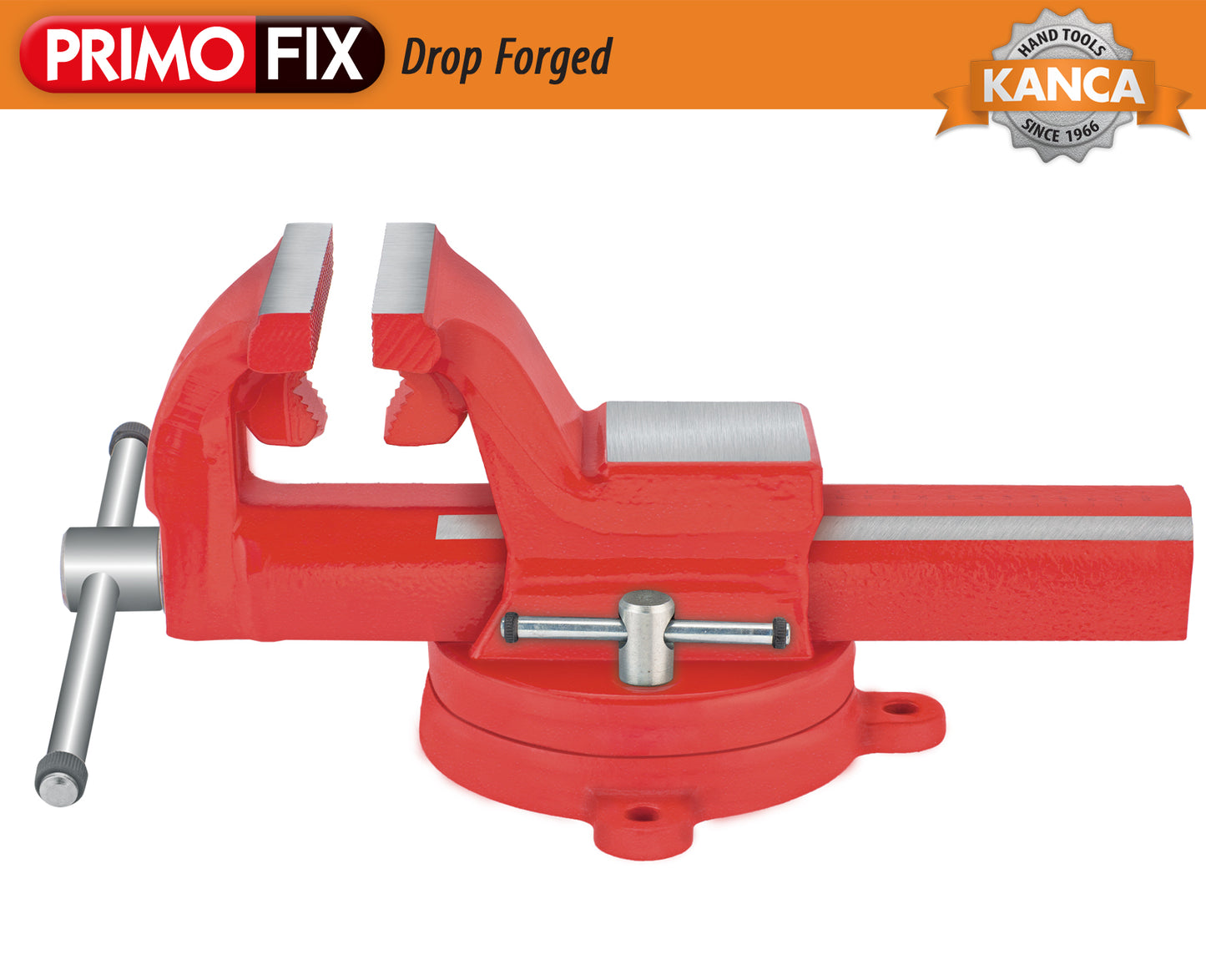 KANCA - PRIMO PIPE AND BENCH VISE with 360° Rotating Swivel Base, Drop-Forged Pipe and Bench Vise