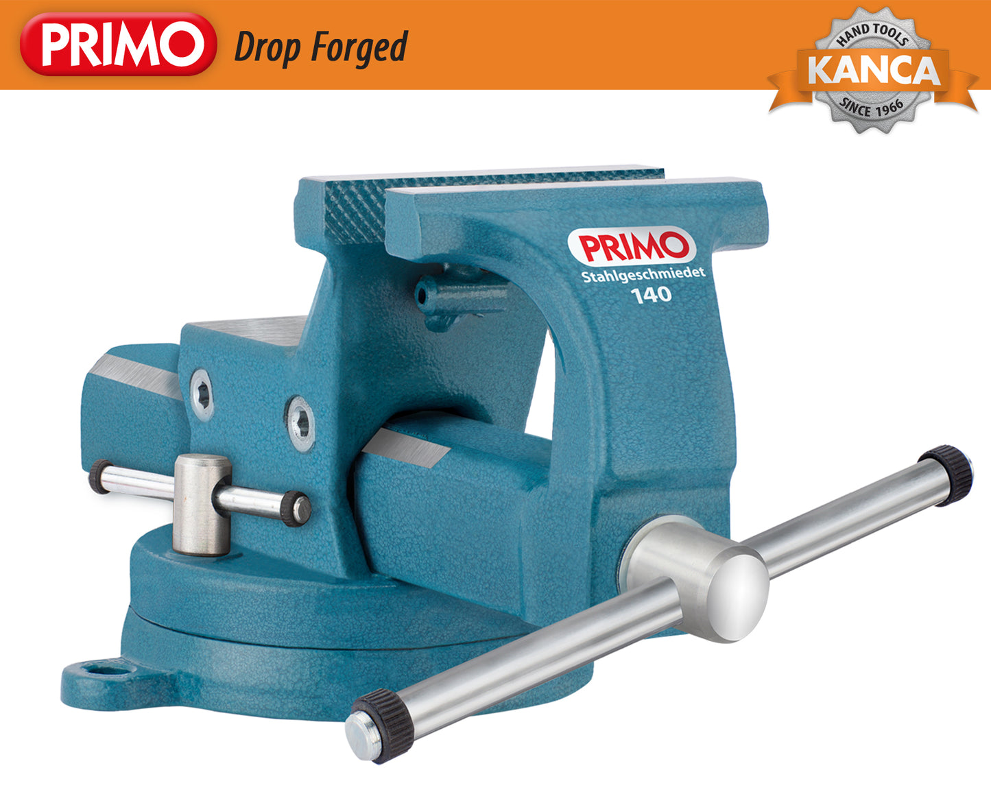 KANCA - PRIMO BENCH VISE with 360° Rotating Swivel Base, Drop-Forged Bench Vise