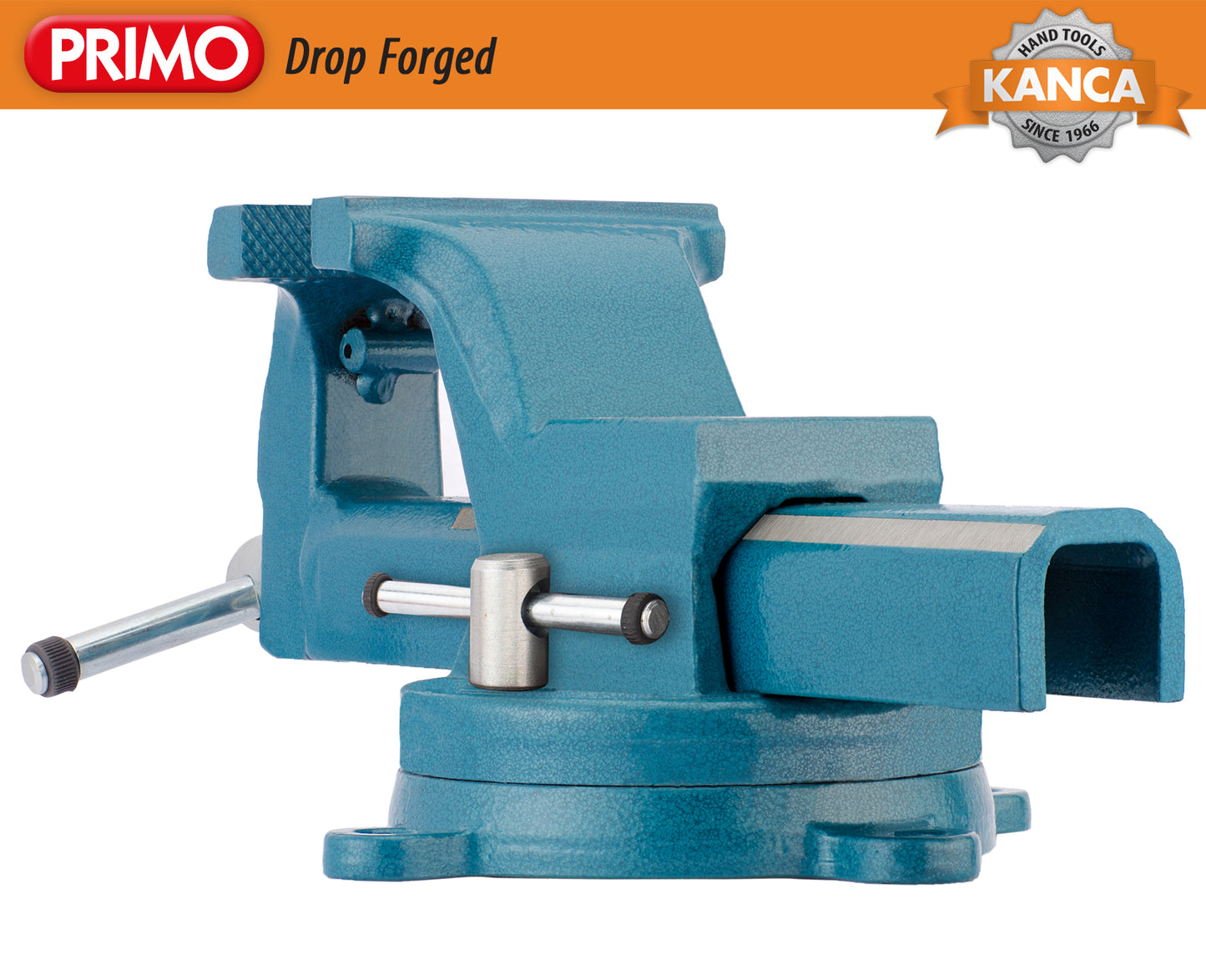 KANCA - PRIMO BENCH VISE with 360° Rotating Swivel Base, Drop-Forged Bench Vise