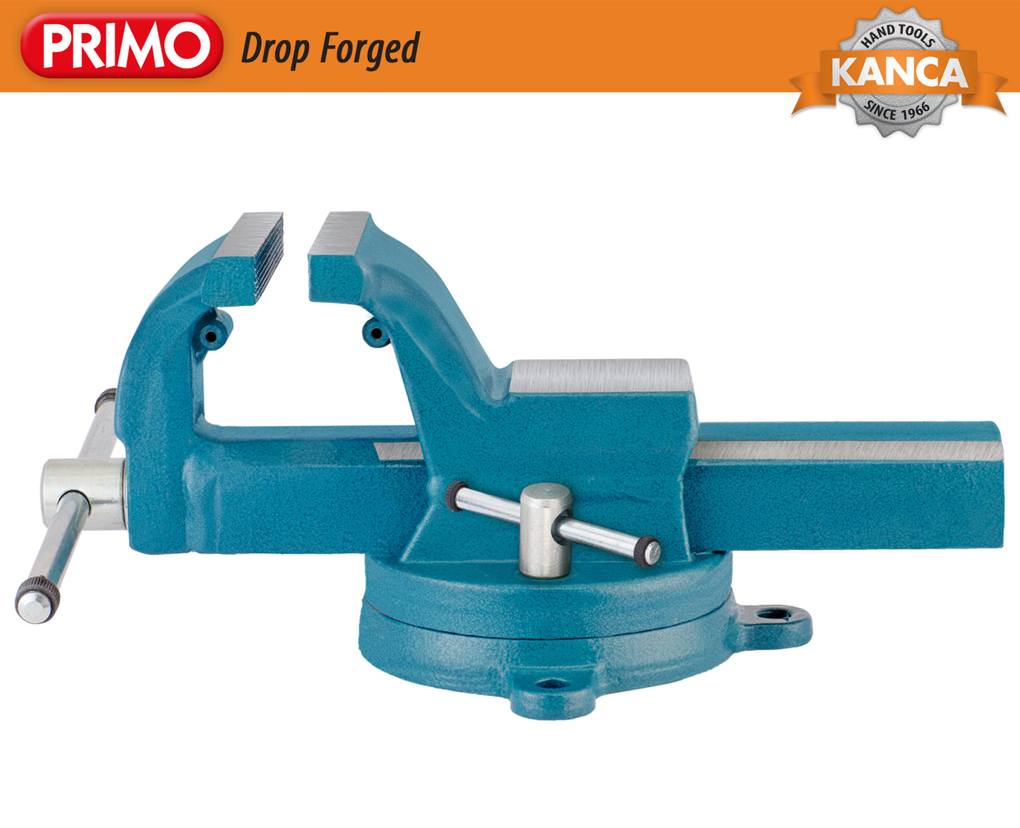 KANCA - PRIMO BENCH VISE with 360° Rotating Swivel Base, Drop-Forged Bench Vise