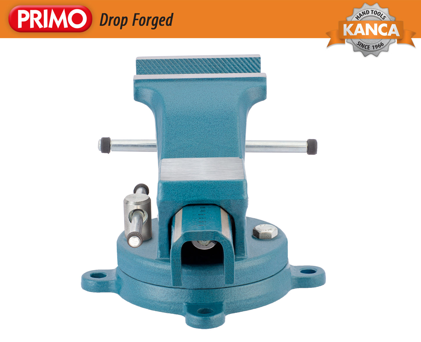 KANCA - PRIMO BENCH VISE with 360° Rotating Swivel Base, Drop-Forged Bench Vise