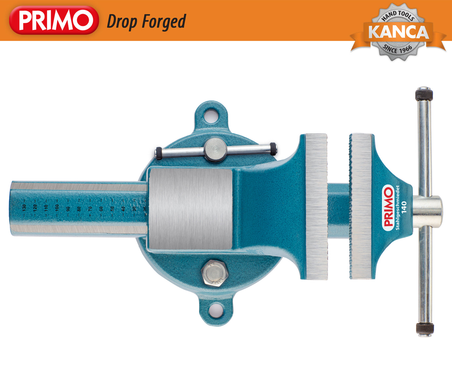 KANCA - PRIMO BENCH VISE with 360° Rotating Swivel Base, Drop-Forged Bench Vise