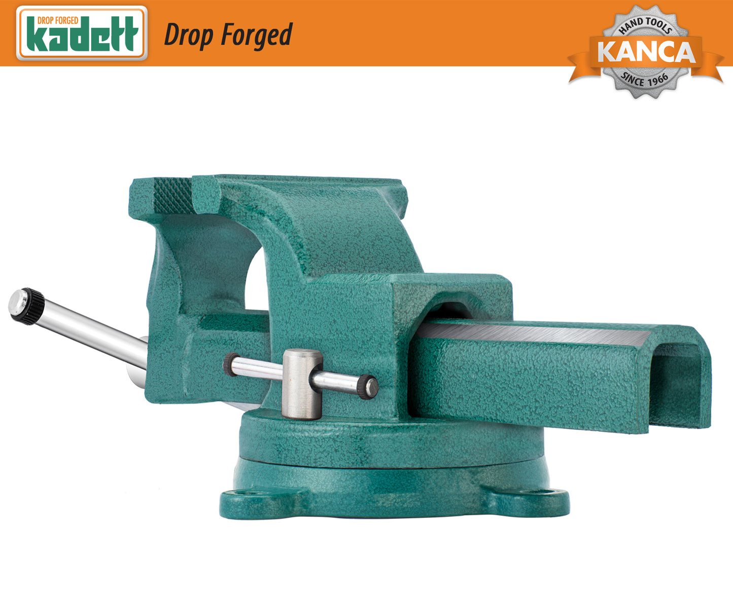 KANCA - KADETT PARALLEL VISE With 360° Rotating Swivel Base, Drop-Forged Bench Vise