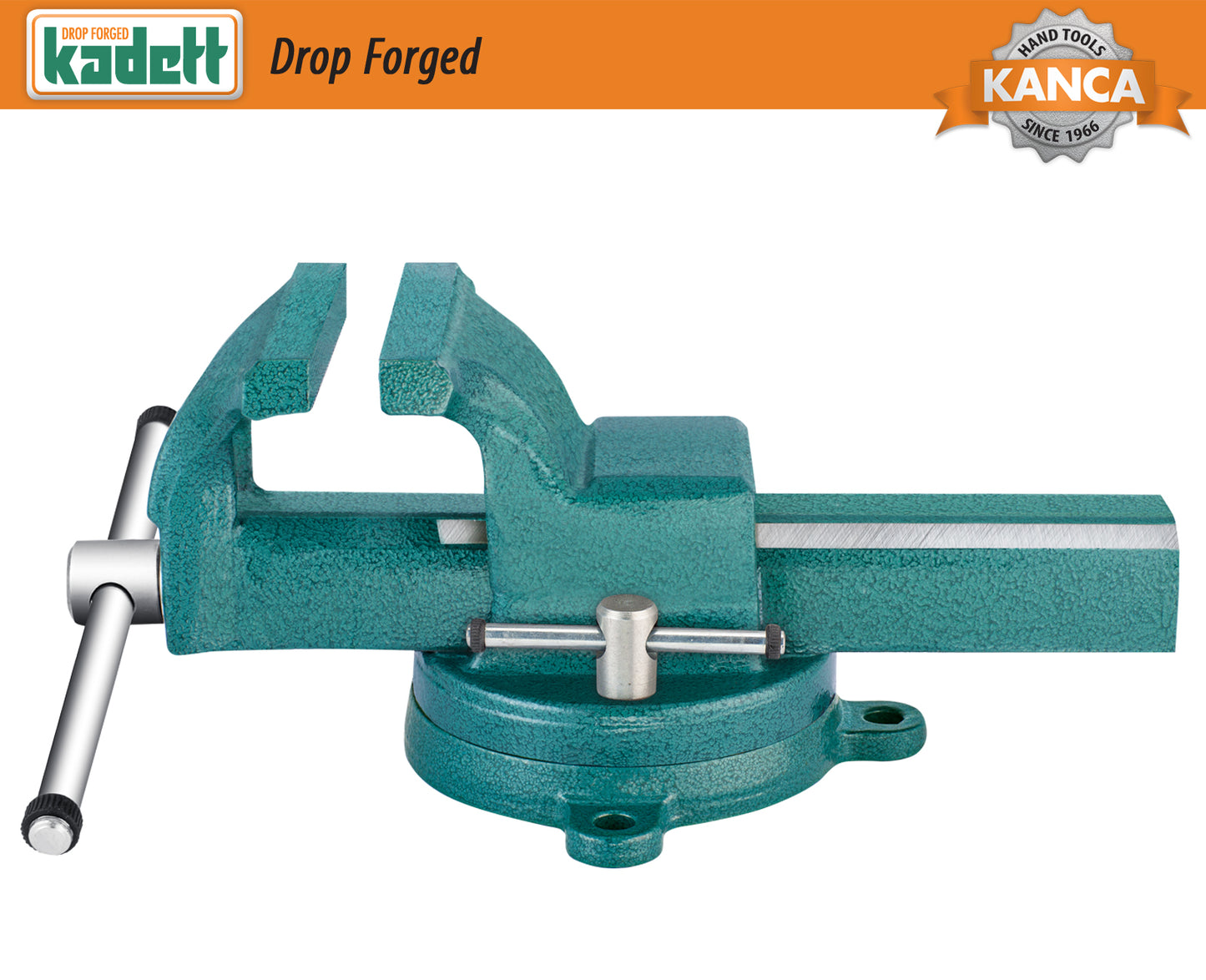 KANCA - KADETT PARALLEL VISE With 360° Rotating Swivel Base, Drop-Forged Bench Vise