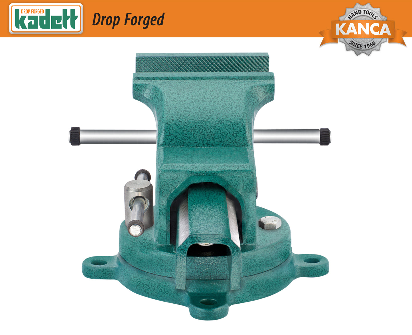 KANCA - KADETT PARALLEL VISE With 360° Rotating Swivel Base, Drop-Forged Bench Vise