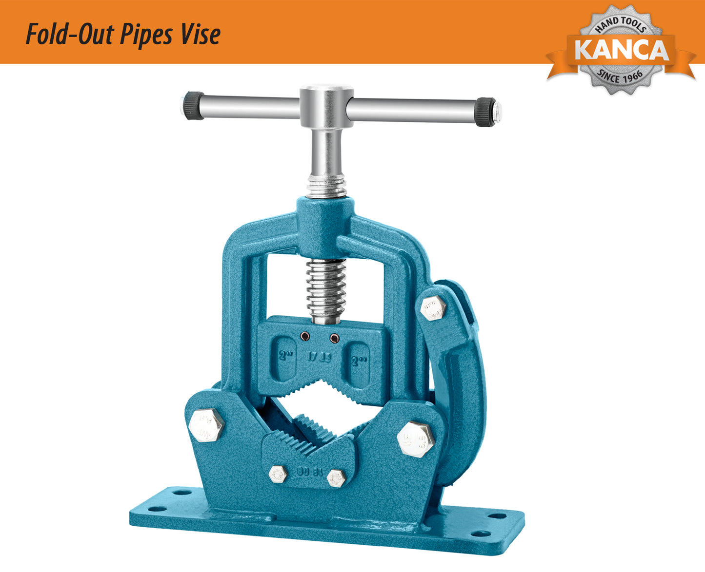 KANCA Fold-Out Pipe Vise, Strong Drop-Forged Pipe Vise