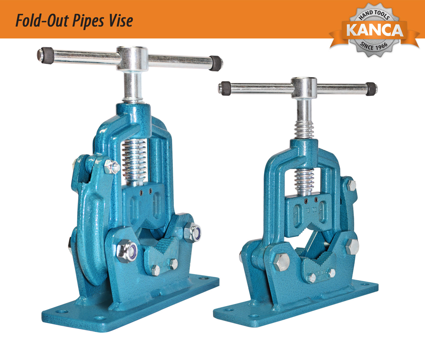 KANCA Fold-Out Pipe Vise, Strong Drop-Forged Pipe Vise