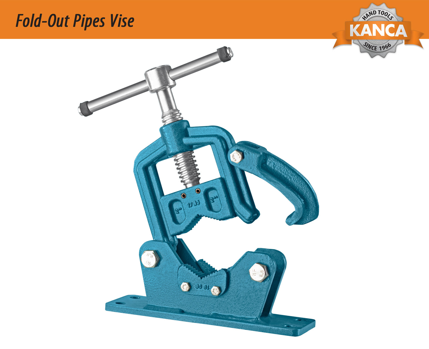 KANCA Fold-Out Pipe Vise, Strong Drop-Forged Pipe Vise