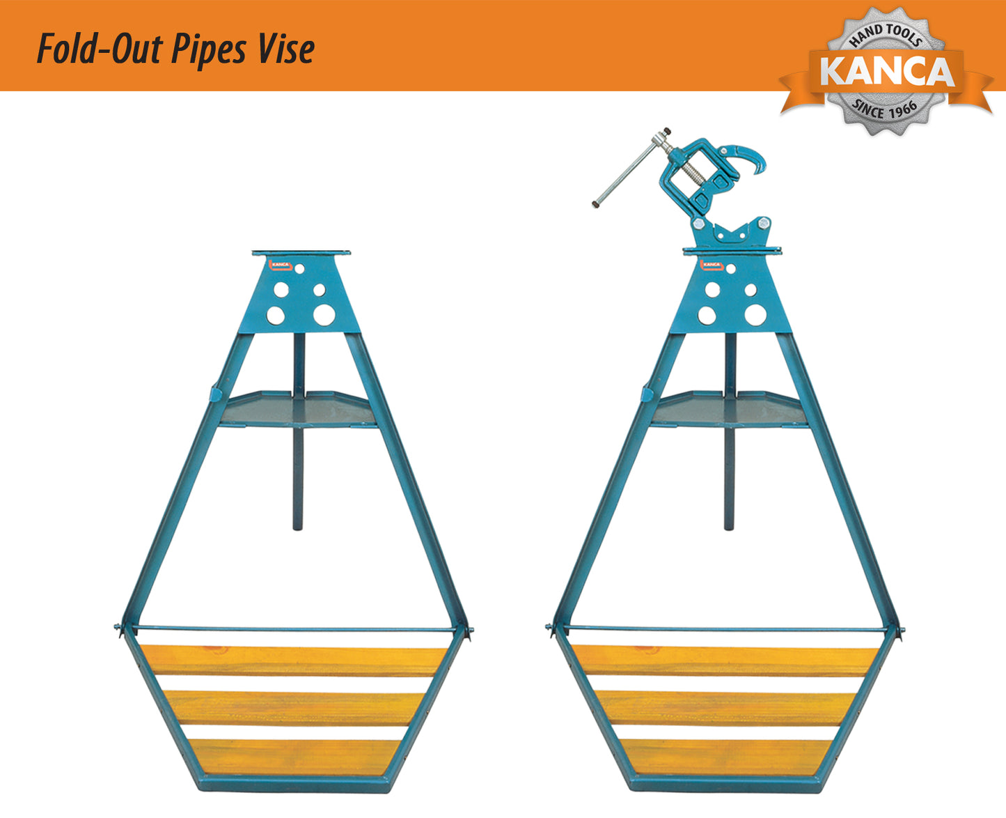 KANCA Fold-Out Pipe Vise, Strong Drop-Forged Pipe Vise